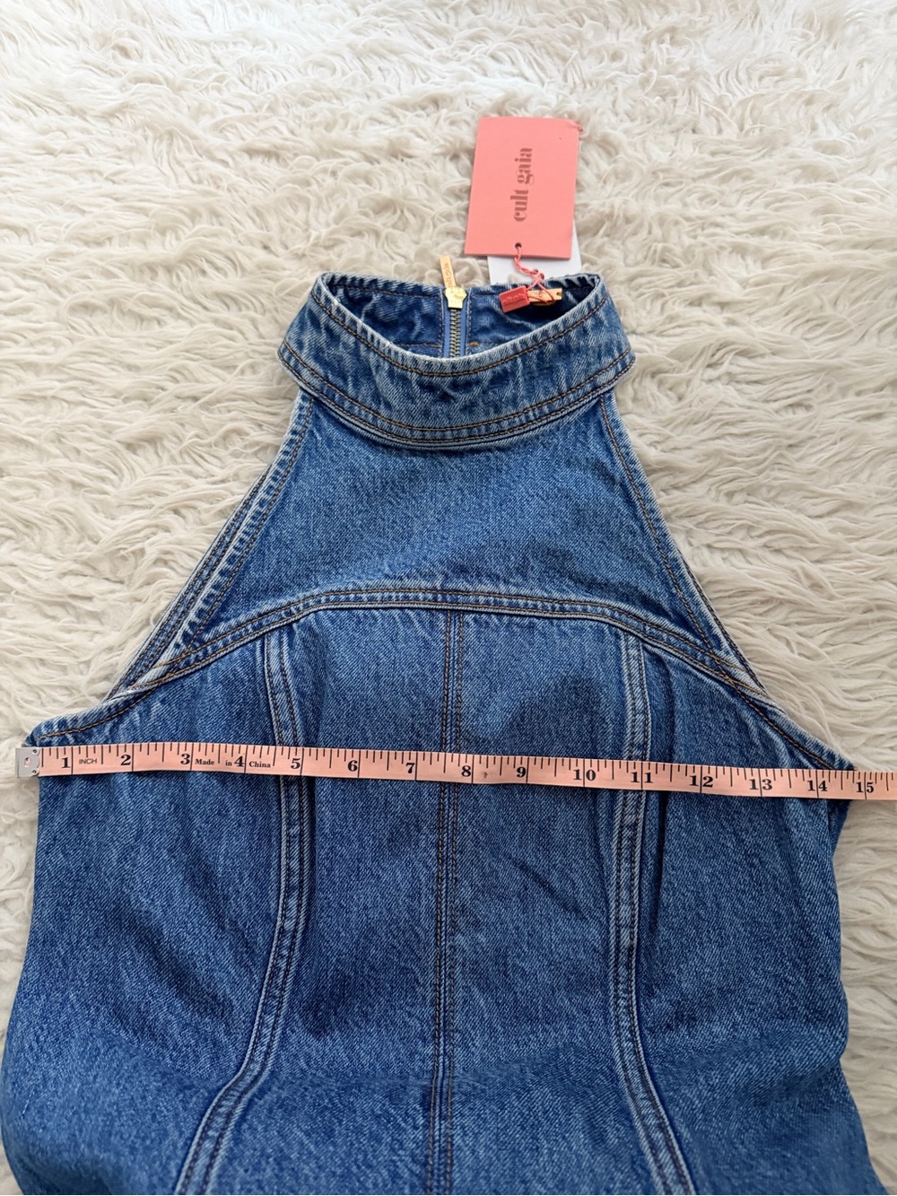 Cult Gaia Neroli Dress - Medium Wash Blue Denim - Picture 7 of 10